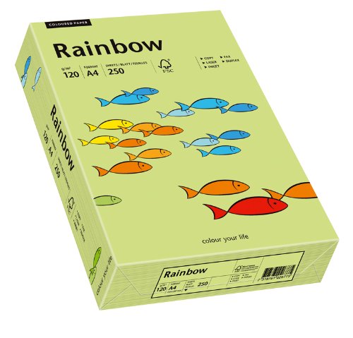 Papyrus 88042612 Druckerpapier Rainbow 120 g/m², A4 250 Blatt leuchtend grün von Papyrus