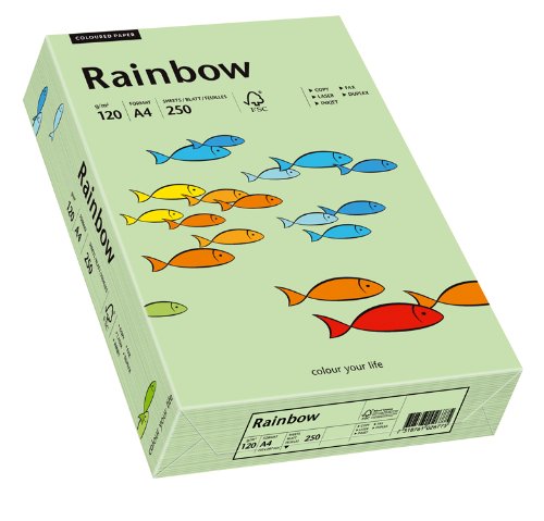 Papyrus 88042634 Drucker-/Kopierpapier farbig, Bastelpapier: Rainbow 120 g/m², A4 250 Blatt, matt, mittelgrün von Papyrus