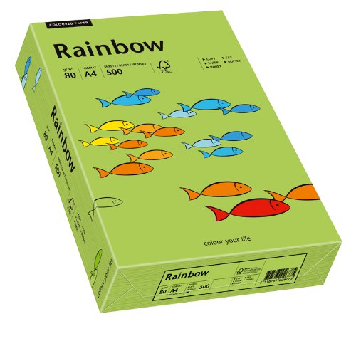 Papyrus 88042651 Drucker-/Kopierpapier bunt, Bastelpapier: Rainbow 80 g/m², A4 500 Blatt, matt, grün von Papyrus