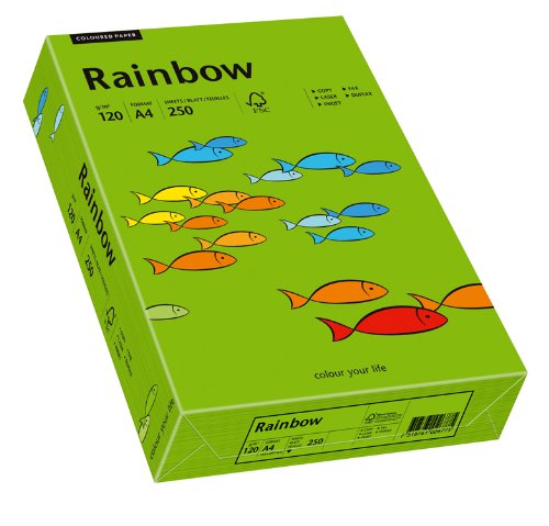 Papyrus 88042678 Drucker-/Kopierpapier farbig: Rainbow 120 g/m², A4 250 Blatt Buntpapier, matt intensivgrün von Papyrus