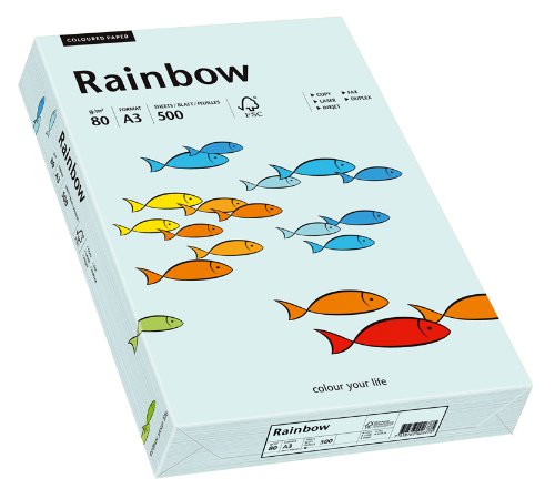 Papyrus 88042698 Druckerpapier Rainbow 80 g/m², A3 500 Blatt hellblau von Papyrus