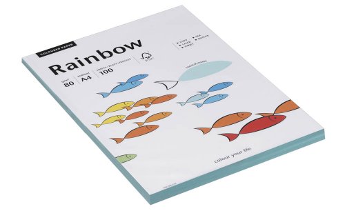 Papyrus Multifunktionspapier Rainbow, DIN A4, 80 g/qm, mittelblau, 100 Blatt von Papyrus