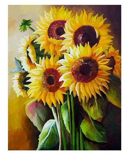 ParNarZar 5D Diamond Painting bilder - Sonnenblume - 35x45cm Klein Eckige Steine vollbild set für Küche, Speisesaal, Wohnstub, Schlafzimmer, Eingangshalle, Treppe von ParNarZar