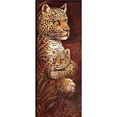 ParNarZar Diamond Painting 40x105cm Leopardenmutter un Jungtiered Gross Ganzes Bild Geklebt 5D Runde Steine Mosaikherstellung Kunsthandwerk für Treppe Dekoration voll Diamant Malerei von ParNarZar