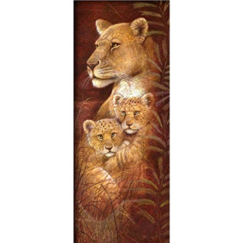 ParNarZar Diamond Painting Mutter Löwe und Zwillinge Gross 40x105cm Ganzes Bild Geklebt 5D Runde Steine Mosaikherstellung Kunsthandwerk für Treppe Dekoration von ParNarZar