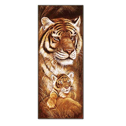 ParNarZar Diamond Painting Tiger und junge 35x95cm Gross Ganzes Bild Geklebt 5D Runde Steine Mosaikherstellung Kunsthandwerk für Dekoration Strass Kristall Malerei von ParNarZar