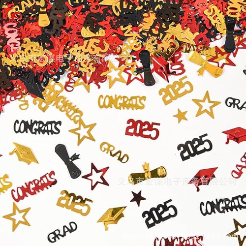 ParPix 500 Stück Abschluss Streudeko, Glitzer Graduation Deko Konfetti, Schwarz Gold Silber Abschlussdeko Confetti, Congratulations Grad Bestandene Prüfung Streudeko,Abschlussfeier Party Deko Konfetti von ParPix