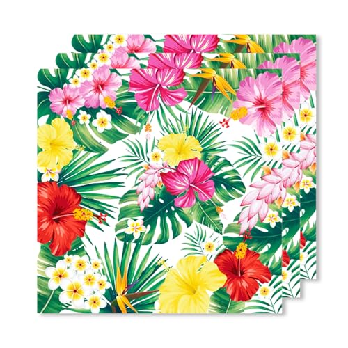 ParPix 20 Stück Dschungel Servietten, 33x33cm Hawaii Deko Servietten, Sommer Party Tischdeko Papierservietten, Sommer Servietten Dschungel, Hawaii Party Servietten, Tropische Hawaii Servietten von ParPix