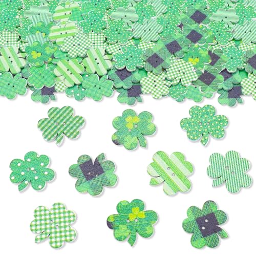 ParPix 50 Stück Holz Kleeblatt Streudeko, 2,5cm Grün Konfetti Kleeblatt Deko, Glücksklee Streudeko, St. Patrick's Day Deko Confetti, Kleeblätter Streudeko, Kleeblatt Konfetti, Glücksbringer Streudeko von ParPix