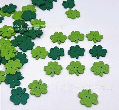 ParPix 50 Stück Holz Konfetti Kleeblatt Deko, Grün Glücksklee Streudeko, St Patricks Day Deko Confetti, Kleeblatt Glücksbringer Streudeko, Kleeblatt Geburtstag Tischdeko, Silvester Kleeblatt Streudeko von ParPix