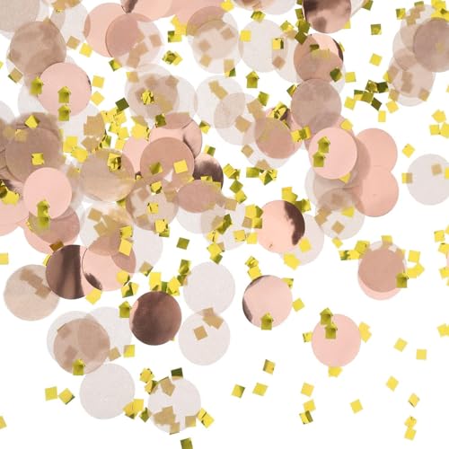 ParPix 6000 Stück Konfetti Bunt, 50g Rosa Rund Streudeko Geburtstag Hochzeit Deko, 2.5cm Streudeko Papier Konfetti Glitzer,Confetti Tischdeko, Luftballons Konfetti für Weihnachten,Silvester Party Deko von ParPix