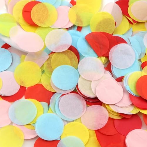 ParPix 50g Konfetti Bunt Hochzeit Geburtstag Deko, 6000 Stück Runde Konfetti Papier Silvester Streudeko, Groß 2.5cm Konfetti Tischdeko Geburtstag, Confetti für Karneval,Weihnachten,Babyparty Deko von ParPix