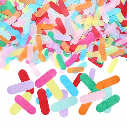 ParPix 50g Papier Konfetti Bunt, 3cm Streudeko Geburtstag, Konfetti Hochzeit Geburtstag Tischdeko, Long Streifen Konfetti Luftballons Dekoration, Confetti Tischdeko für Weihnachten, Taufe, Silvester von ParPix