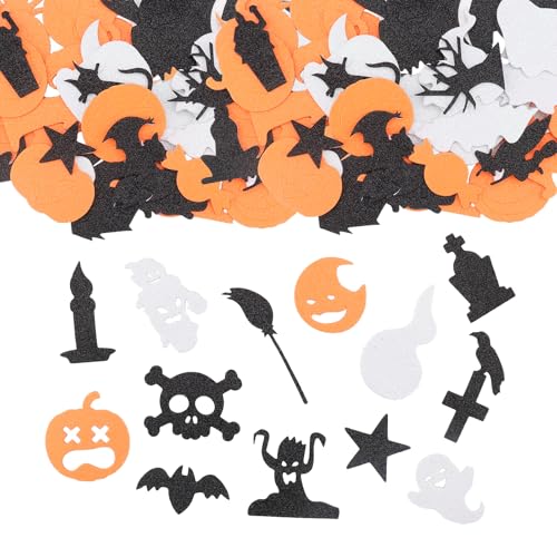 ParPix 60 Stück Moosgummi Sticker Glitzer Halloween Deko, Groß Konfetti Halloween Horror Deko, Fledermaus Spinne Kürbis Halloween Selbstklebend Aufkleber, Halloween Deko Innen Moosgummi Bastel Kinder von ParPix