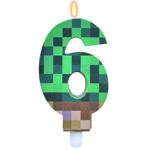 ParPix Pixel Geburtstagskerzen Zahlen 6, Pixelmotiv Kerze 6 Geburtstag Mädchen Junge, Grün 6 Geburtstagskerzen, Kerzen 6. Geburtstag, Videospiel Pixel 6 Zahlenkerze, Pixel Thema 6 Geburtstagskerze ParPix Pixel Geburtstagskerzen Zahlen 6, Pixelmotiv Kerze 6 Geburtstag Mädchen Junge, Grün 6 Geburtstagskerzen, Kerzen 6. Geburtstag, Videospiel Pixel 6 Zahlenkerze, Pixel Thema 6 Geburtstagskerze von ParPix