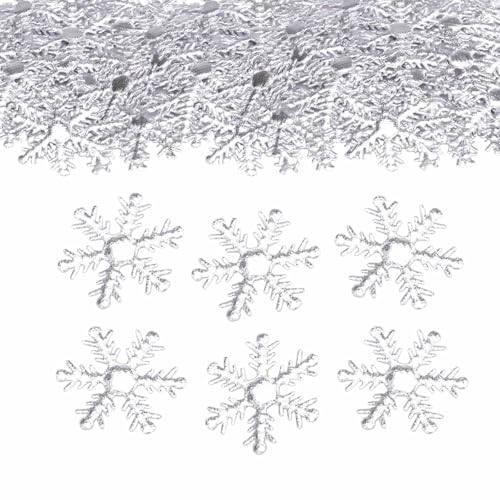ParPix Schneeflocken Deko Konfetti Groß 6,5cm, 50 Stk Glitzer Schneeflocken Streudeko, Confetti Weihnachten Tischdeko, Silber Schneeflocke Weihnachten Deko für Winterdeko Hochzeit, Geburtstag, Neujahr ParPix Schneeflocken Deko Konfetti Groß 6,5cm, 50 Stk Glitzer Schneeflocken Streudeko, Confetti Weihnachten Tischdeko, Silber Schneeflocke Weihnachten Deko für Winterdeko Hochzeit, Geburtstag, Neujahr von ParPix