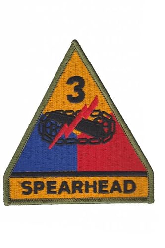 Patch Emblem, bestickt, zum Aufbügeln, Militärpatch, Armey Spearhead 3rd Armored Division hq 95 x 105 mm von Paraserbatoio.it