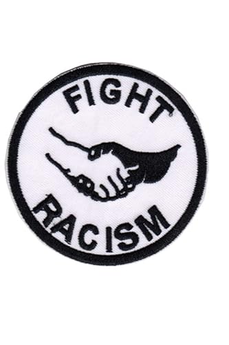 Patch Emblem, bestickt, zum Aufbügeln, zum Aufbügeln, Patch Peace - Froden fight Racism 75 x 75 mm von Paraserbatoio.it