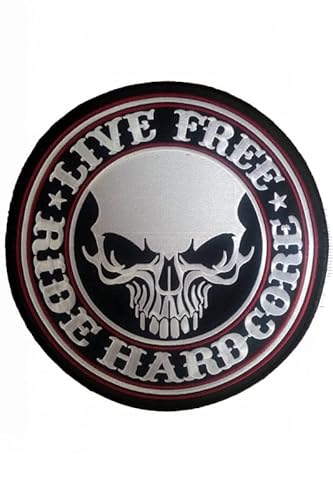 Patch Emblem bestickt, zum Aufbügeln - BIGPATCH - live free ride hard core 24 cm groß von Paraserbatoio.it