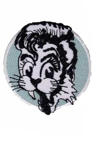 Patch Emblem bestickt, zum Aufbügeln - Patch Oldschool - Stray Cats Stray Cats Stray Cats Rockabilly Weiß Schwarz 74 x 77 mm von Paraserbatoio.it