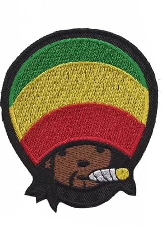 Patch Emblem bestickt, zum Aufbügeln - Patch Peace - Marihuana Marijuana Reggae Man Smoke Reggae 75 x 90 mm von Paraserbatoio.it