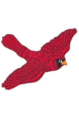 Patch Emblem bestickt, zum Aufbügeln - Tiere - Rot Vogel Rot Cardinal 104 x 58 mm von Paraserbatoio.it