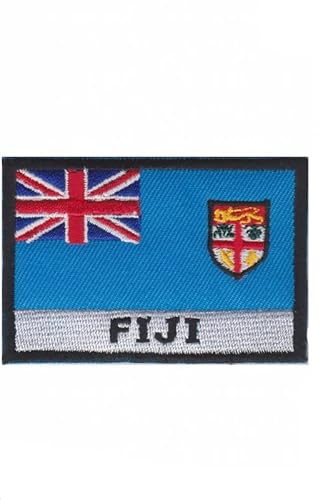 Patch Emblem bestickt zum Aufbügeln - Flagge - Fiji Flag 72 x 49 mm von Paraserbatoio.it