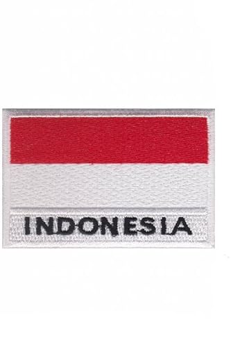 Patch Emblem bestickt zum Aufbügeln - Flagge - Indonesien Flag 72 x 48 mm von Paraserbatoio.it