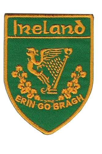 Patch Emblem bestickt zum Aufbügeln - Flagge - Irland Ireland Ireland Erin Go Bragh 62 x 82 mm von Paraserbatoio.it