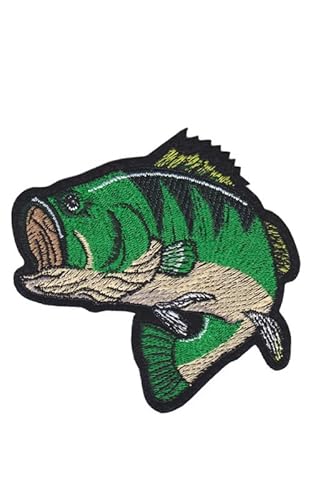 Patch Emblem bestickt zum Aufbügeln - Tiere - Fisch Fish Grün 95 x 95 mm von Paraserbatoio.it