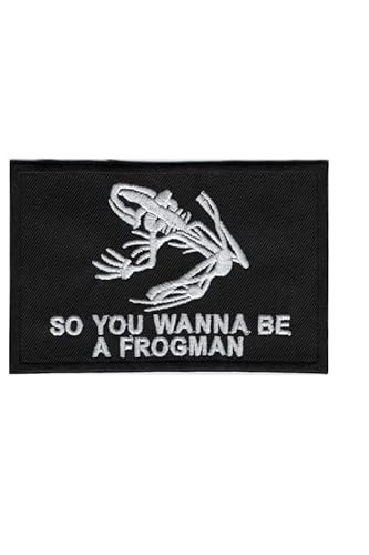 Patch Emblem bestickter Aufnäher zum Aufbügeln - Militärpatch - so you wanna be a frogman special ops program 102 x 66 mm von Paraserbatoio.it