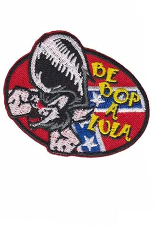 Patch Emblem bestickter Aufnäher zum Aufbügeln - Patch OLDSCHOOL - Rockabilly be bop a lula gene vincent rockabilly 75 x 65 mm von Paraserbatoio.it