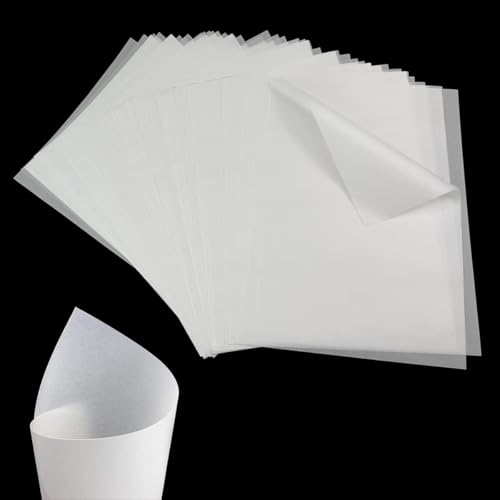 100 Stück Transparentpapier 53 g/m² A4 Durchscheinendes Papier,Blatt Pergaminpapier A4 Papier für Drucker,Schwefelsäurepapier für Kunsthandwerk, Kopieren, Skizzieren,Kopieren, Zeichnen, Kalligraphie von Parastar