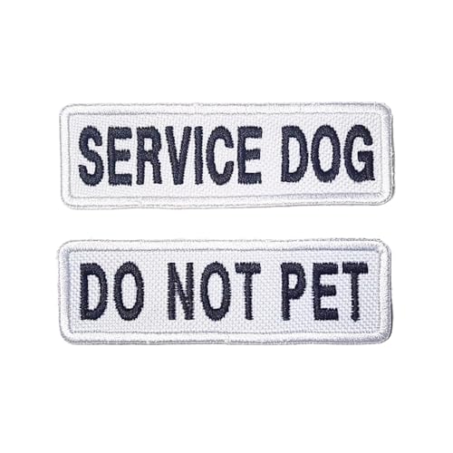 Aufnäher mit Aufschrift "Service Dog Do Not Pet", 2 Stück (weiß/schwarz) von Parazon