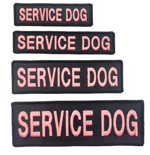 Bestickter Diensthund Kunstleder-Patches – Arbeitstier-Hunde-Abzeichen zum Aufnähen (Metallic Hot Pink, M) von Parazon