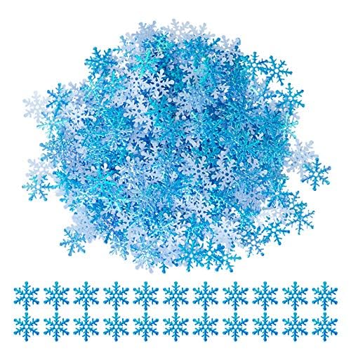 600Pcs Weihnachten Schneeflocken Konfetti, blaue Schneeflocken Dekorationen für Xmax Hochzeit Geburtstag Feiertag Tischdekorationen Winter Party Zubehör (L) von Parency EU