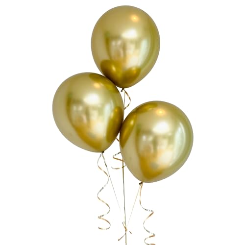 Beutel mit 50 metallisch-goldfarbenen Latexballons, 30,5 cm von Parev