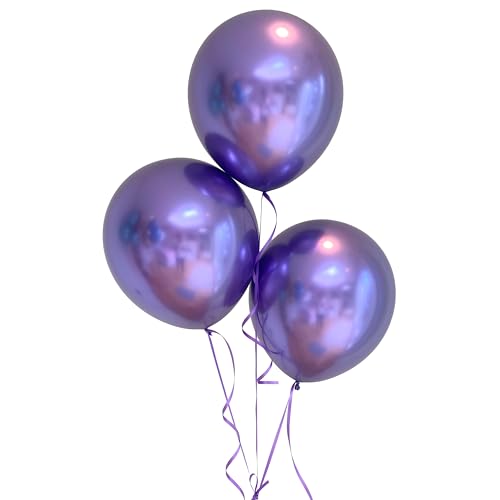Beutel mit 50 metallisch-violetten Latex-Luftballons, 30,5 cm von Parev