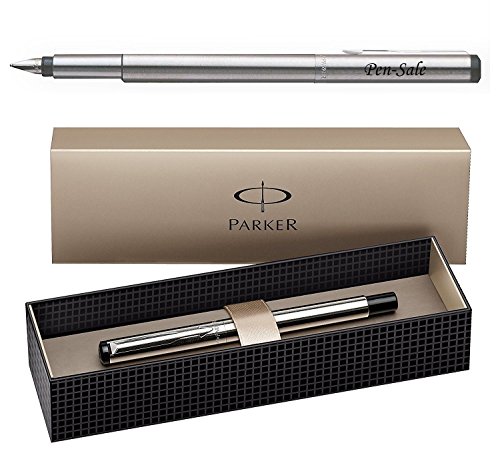 Parker Vector Füllfederhalter, Edelstahl, mittlere Feder, personalisierbar von Parker Engraving By Pen-Sale