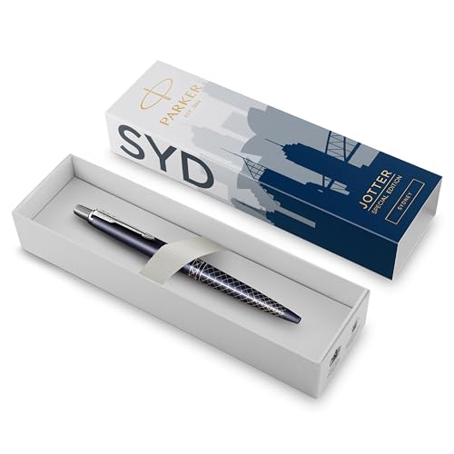 Parker Jotter Kugelschreiber | Sonderedition | Sydney Blau in silberner Ausführung | Blaue Tinte | Geschenkbox von PARKER