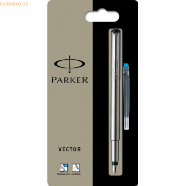 Parker Füllhalter Vector Edelstahl C.C. M Blister von Parker