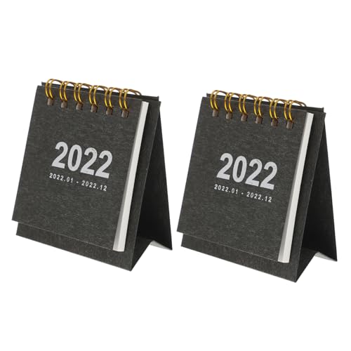 2 Stück 2022 2022 Mini-tischkalender Mini-abreißkalender 2022 Mini Staffelei Kalender 2022 Monatskalender 2022 Planer Jahreskalender Planer Kalender 2022 Mini-kalender Black Papier Parliky von Parliky