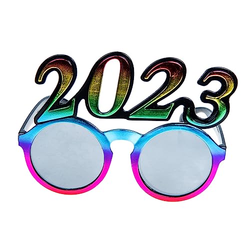 Parliky 1 Paar 2023 Neujahrsbrille Sonnenbrille Für Den Abschlussball Glitzernde Sonnenbrille -sonnenbrille Silvester Brille Weihnachtsdekoration Kostümbrille Pc-rahmen Aus Kunststoff von Parliky