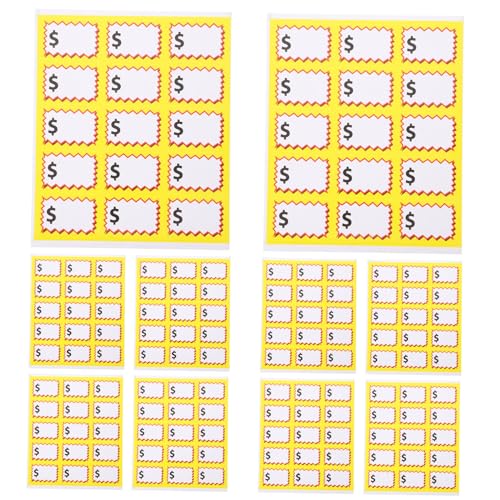 Parliky 10 Blatt Flohmarkt-aufkleber, Selbstklebende Flohmarkt-aufkleber, Leere Beschriftungsaufkleber, Preisaufkleber, Flohmarkt-etikettenaufkleber Für Den Flohmarkt (15 Etiketten/blatt) von Parliky