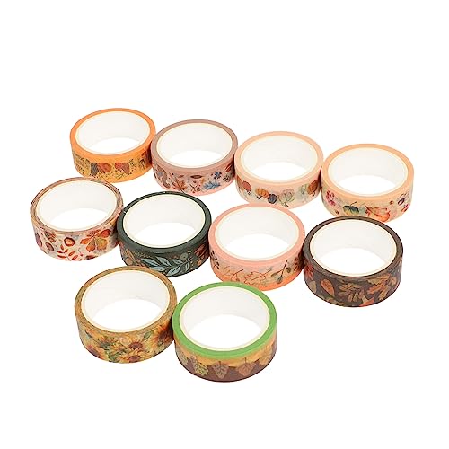 Parliky 10 Rollen Washi Tape zum Verpacken von Geschenken Thanksgiving- Etiketten-Aufkleber Wickelband Scrapbook-DIY kürbispüree kürbiskerne Klebeband Scrapbooking-Bänder Partyzubehör von Parliky