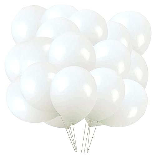 Parliky 100 Stück Weiße 12 Zoll Latexballons Weiße Luftballons Für Babyparty Hochzeitsfeier Und Festliche Anlässe Dekoration Für Eine Elegante Feier von Parliky