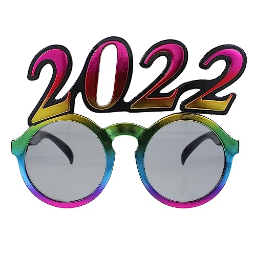 Parliky 1Stk 2022 Brille faschingsbrille karnevalsbrille party Neuheit schnapsgläser frohes neues Party-Foto-Requisite dekorative Gläser für Tanzpartys Neujahrsvorräte Colorful von Parliky