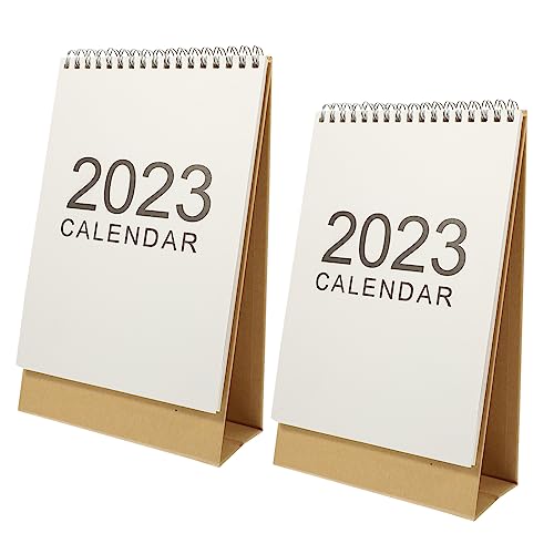 Parliky 2 Stück 2023 Kalender 2023 2022-2023 Desktop-kalender Tischkalender 2022-2023 Monatlich Tischkalender Zum Aufstellen Standkalender Desktop-staffelei Tischplaner 2023 Papier Weiß von Parliky