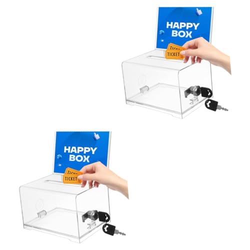 Parliky 2 Stück Box Wahlurne Trinkgeld für Geld Spendenbehälter Wahlkabine Geldglas Vorschläge aufbewahrungsdose storage boxes Kartenbox Sammelkartenetui Spendenboxen für Fundraising p.s von Parliky