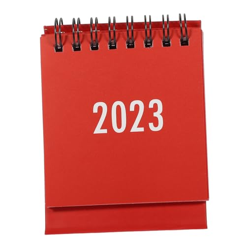 Parliky 2023 Mini-Tischkalender Tischkalender-Dekor Mini-Staffelei Schreibtischkalender tischkalender basteln Taschenkalender kleiner Bürokalender frischer Tischkalender Papier rot von Parliky